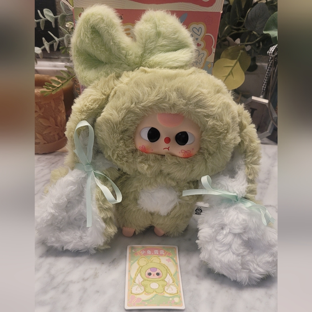 Baby Three Pastel Green Bunny Series Plush Keychain 💚💚💚